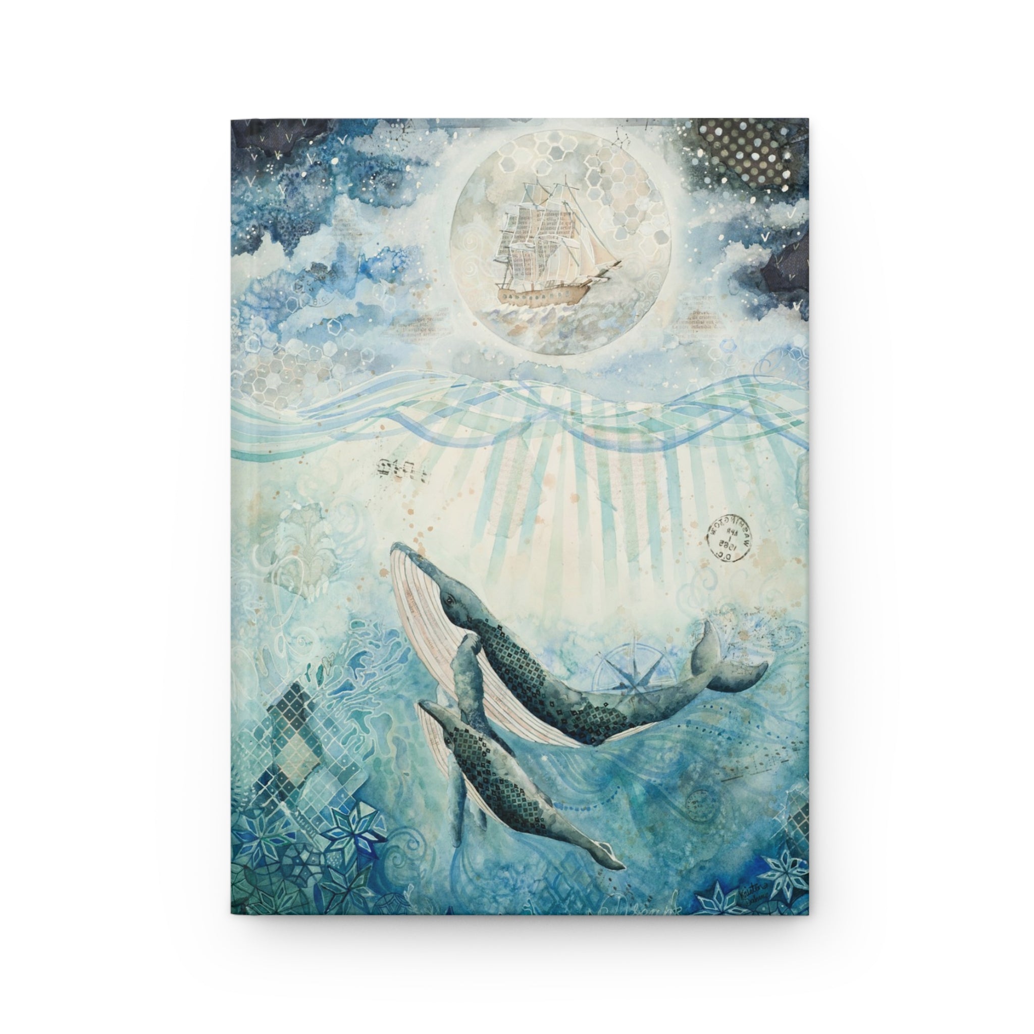 Dreamy Ocean Whales Hardcover Journal