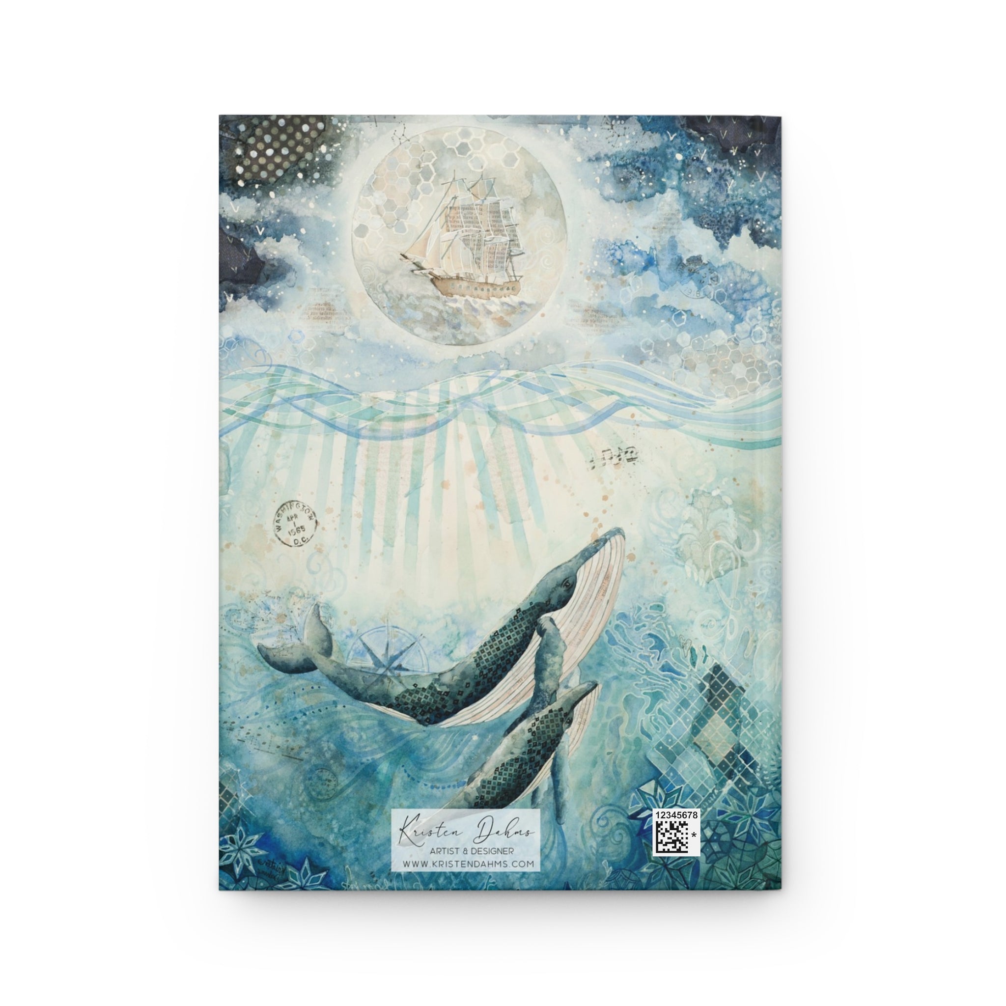 Dreamy Ocean Whales Hardcover Journal