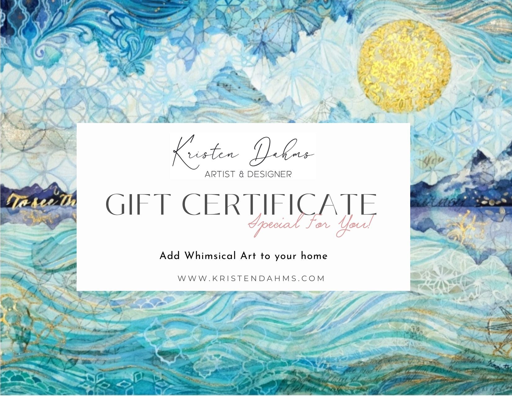 Gift Card to KristenDahms.com
