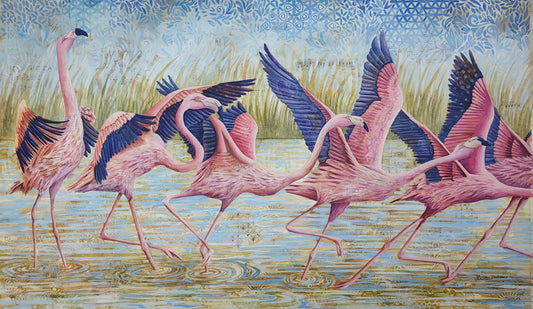 "Blissful Ascension" flamingo
