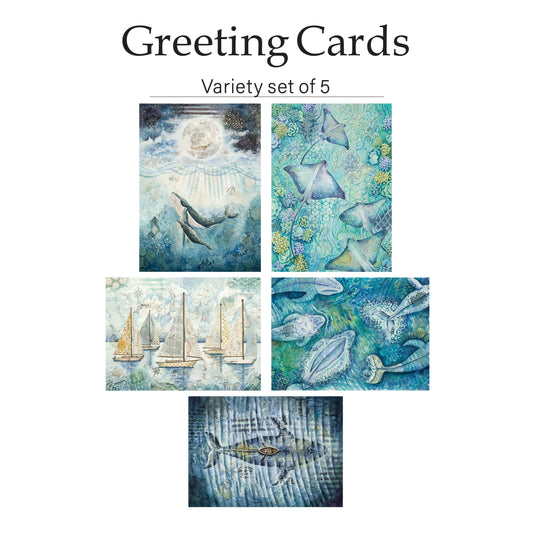 Set of 5"Ocean" Greeting Card