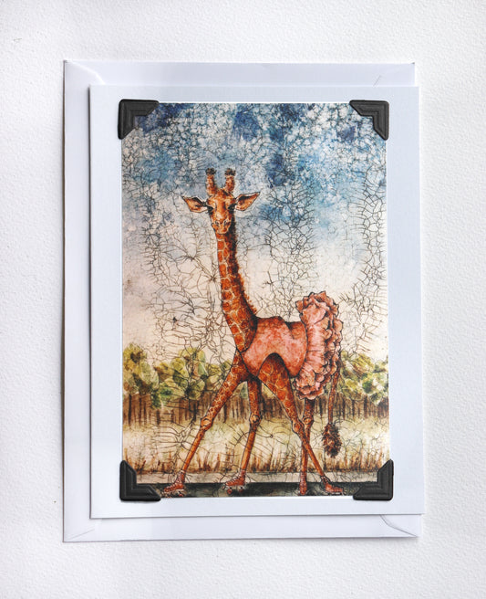 "Giraffe in a Pink Tutu" Greeting Card